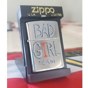 VINTAGE ZIPPO – Bad Girl –Brushed Chrome – 2000 –NIB